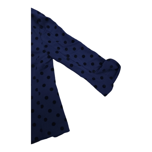 Blue Women Jacket with polka Dots - Picture 4 of 10